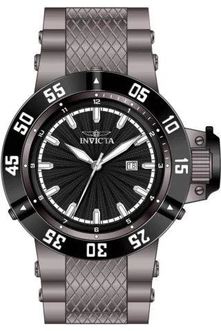 Invicta Subaqua 50792 Herrenuhr - Quarzwerk - Edelstahl mit schwarzem Zifferblatt - 50 mm