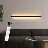 ZMH LED Wandleuchte Innen Schwarz 60/80/100CM Wandlampe 3000K Modern Flur Schlafzimmer, Hochwertige Material, Warmweiß, Schwarze Bettlampe Wandbeleuchtung für Treppenhaus