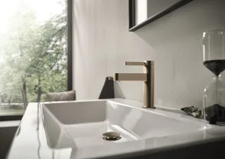 Hansgrohe Waschtischmischer 100 CoolStart Finoris Push-Open Ablaufgarnitur Brushed Bronze,76012140 76012140