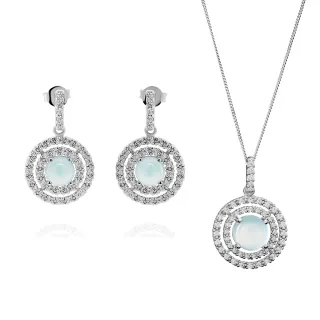 Orphelia 'Rivera' Damen 925 Sterling Silber Set: Kettenanhänger + Ohrringe - Silber SET-7481/BC