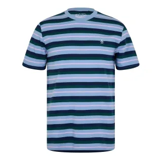 Original Penguin - T-Shirt für Herren, Stripes (Ausgebleichter Denim)