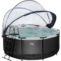 EXIT Framepool inkl. multifunktionaler Abdeckung und Wärmepumpe (Set, 5-tlg), ØxH: 360x122 cm, mit Sandfilteranlage, Wärmepumpe, Sicherheitsleiter