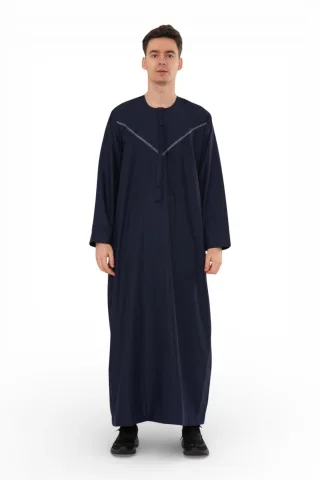 Herren Eid Marineblaue marokkanische Thobe Robe Djellaba Ramadan Eid Jubba- HM10