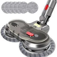 Blossom Wischdüse Elektrischer Wischaufsatz Für Dyson V7 V8 V10 V11 V15 Staubsauger, Zubehör für Dyson V10, Dyson V11, Dyson V15, Dyson V8, Dyson V7, (Mopaufsatz mit Wassertank & 6 Wischpads), Staubsaugerdüsen-Set, 2-in-1 Wischen & Saugen, 160 U/min