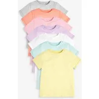 Next T-Shirt Einfarbige T-Shirts in Pastelltönen, 7er-Pack (7-tlg)