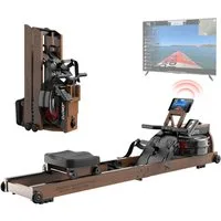 JOROTO Rudergerät für Zuhause Wasserrudergerät aus Holz, aus Eiche, Klappbares Rudergerät für zu Hause mit Bluetooth Display