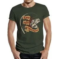 RAHMENLOS® T-Shirt als Geschenk für Angler und Fischer: Rute raus, der Spass beginnt