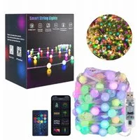 VIVIHEYDAY LED-Lichterkette Bunt, 33/66/132 LED Kugel Lichterkette mit Fernbedienung & Timer, USB-Music Sync, APP-Steuerung, Party, Garten, Hochzeit, Weihnachtsdeko