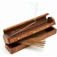 Lebensquelle Plus Räucherstäbchen-Halter Räucherkiste aus Holz 30 cm