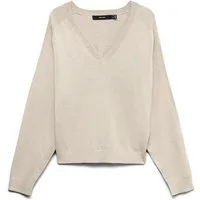 Vero Moda Strickpullover VMHOLLY KARIS LS V-NECK PULLOVER BOO Viskosemischung