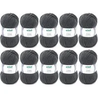 Gründl Wolle Lisa Premium Uni im 10x50g Wollpaket zum Handarbeiten Häkelwolle, (Wolle zum Stricken, Häkeln, Handarbeiten, Handstrickgarn), weich und pflegeleicht, ohne Schurwolle