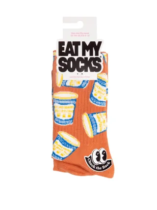 eat my socks - Socken - Happy to serve you braun/orange - Gr. - OS