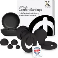 CUXCES Gehörschutzstöpsel Noise Cancelling Ohrstöpsel - 4 Größen - Schlafen, Konzerte & Flugzeug