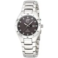 ETT Funkuhr Altai ELS-11442-21M, Armbanduhr, Damenuhr, Solar, Datum, Edelstahlarmband