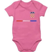 Shirtracer Shirtbody Kroatisches Trikot Wappen, Hrvatska mit Stolz, Hrvatska-Fans 2024 Fussball EM Fanartikel Baby