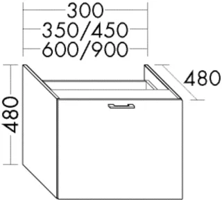 Burgbad Unterschrank System 30 Preisgruppe 4 Sana 480x600x480 Eiche Hellgrau, WUGS060F6332 WUGS060F6332