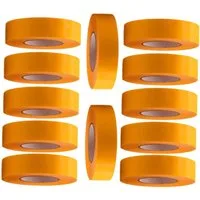 BAYLI Kreppband 12 Rollen Profi Goldband Klebeband 50 m x 24 mm - Malerband Gold