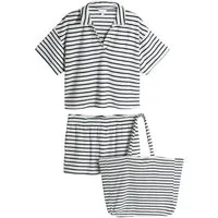 The Set Freizeitanzug The Set 3er-Pack aus Frottee-Shorts und Tasche (3-tlg)
