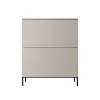 Selsey Highboard, Beige, Metall, 100x120.5x35 cm, Wohnzimmer, Kommoden & Sideboards, Highboards