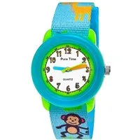 Pure Time Quarzuhr Kinderuhr, Moderne Kinder Textil Armbanduhr, ideal als Geschenk mit Verpackung, für Kinder ab 3 Jahren
