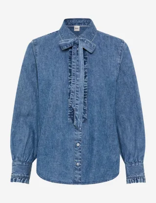 BRAX - Bluse mit Schluppe blau - Gr. - 36