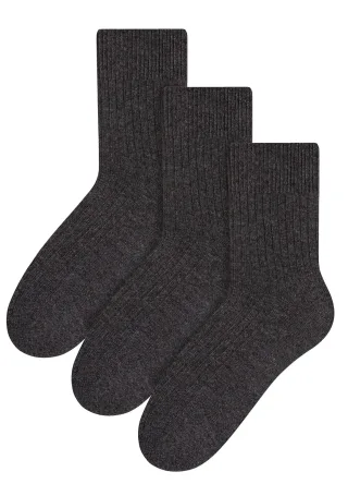 3 Paar Herren Wollsocken | Steven | Winter Leichtgewichtige Warme Stiefelsocken - Charcoal