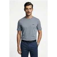 BOSS GREEN Rundhalsshirt Tee Regular Fit Stretch Jersey Cotton, Logo on Chest, Rundhals
