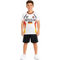 Fashion Boy Fußballtrikot Fußball Fan Set Deutschland Germany Trikot + Shorts 2026, JS780 (Set, 2, Shirt+Shorts)