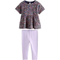 Next Shirt & Leggings Geblümtes Oberteil und Leggings im Set (2-tlg)