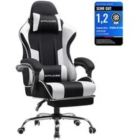 GTPLAYER Gaming-Stuhl Bürostuhl mit Massagefunktion, Fußstütze, Kopfstütze (Packung), Ergonomischer Gamer Stuhl Maximale Belastung 150 kg, 360° drehbar