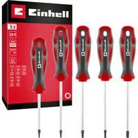 Schraubendreher-Set, Außen-Sechsrund 5-teilig rot/schwarz, Ergonomische Zweikomponentengriffe