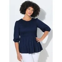 Angel of Style Longbluse Bluse A-Linie Smok-Büste 3/4-Ärmel Volant