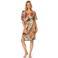 Ascafa Strandkleid Beach (Packung, 1-tlg., 1-teilig) Damen Kurzarmkleid 95cm Sommerkleid exotisch Strandmode