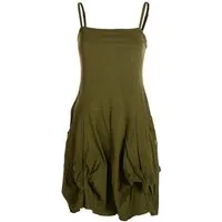 Vishes Sommerkleid Damen Ballon-Kleid Tunika-Kleid Sommerkleid verstellbare Träger Hippie, Elfen Style