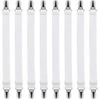 LuxusKollektion Bügelbrettbezug Betttuchspanner Verstellbar Metallclips Bettlakenspanner Farbe C