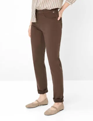 Brax Damen Five-Pocket-Hose Style CAROLA DARK EBONY, dunkelbraun, Gr. 38L