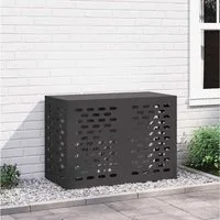 vidaXL Klimaanlagen-Verkleidung, Klimaanlagenabdeckung Schwarz 100 x 50 x 70 cm Stahl