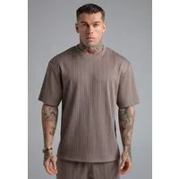 Siksilk T-Shirt SikSilk Herren Braun Textured T-Shirt