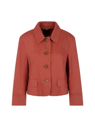 Marc Cain Collections - Kurzjacke aus Leinen-Viskose etruscan red - Gr. - 36