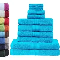 GREEN MARK Textilien Handtuch Set 10er-Set Premium Frottier Handtuch-Set, 100% Baumwolle (Set, 10-St), 4X Handtücher, 2X Duschtücher, 2X Gästetücher, 2X Waschhandschuhe