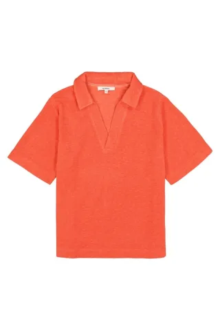Garcia - Sweatshirt mit Polokragen rot - Gr. - S