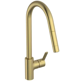 Ideal Standard Küchenarmatur Gusto Ausladung 241mm 2F-Brause Brushed Gold, BD416A2 BD416A2