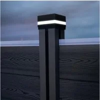 HOME DELUXE Pfostenkappe Pfostenabdeckung mit Solar LED Beleuchtung (4 St)