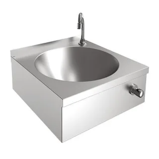 KWC Aquarotter Einzelwaschtisch, ANIMA, Edelstahl, 450x204x451 mm, Kniebetätigung, 2000100059 2000100059