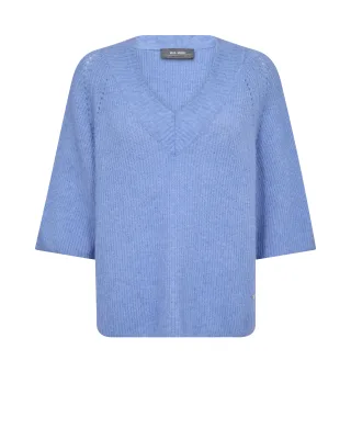 MOS MOSH - MMTaci 3/4 V-Neck Knit hydrangea - Gr. - M