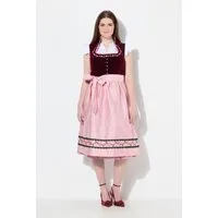 Ulla Popken Dirndl Samt-Dirndl Stickerei Carré-Ausschnitt ärmellos
