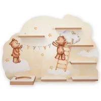 Kreative Feder Wandregal MUSIKBOX-REGAL Teddys beim Schmücken, für TONIE-BOX und TONIES inkl. 40 Metallplättchen