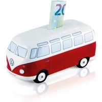 VW Collection by BRISA Spardose Volkswagen Sparbüchse, Sparschwein im roten T1 Samba Bus Design