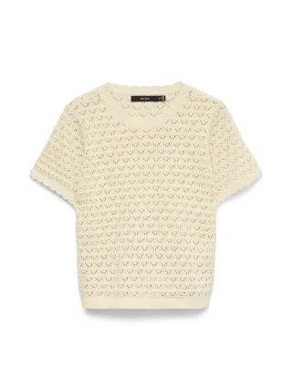 VERO MODA - VMJAQUELINE SS O-NECK TOP BOO Birch - Gr. - XL
