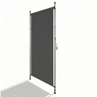 Fine Life Pro Paravent Bohrfreie vertikale Klemmmarkise anthrazit mit Handkurbel 120×270cm